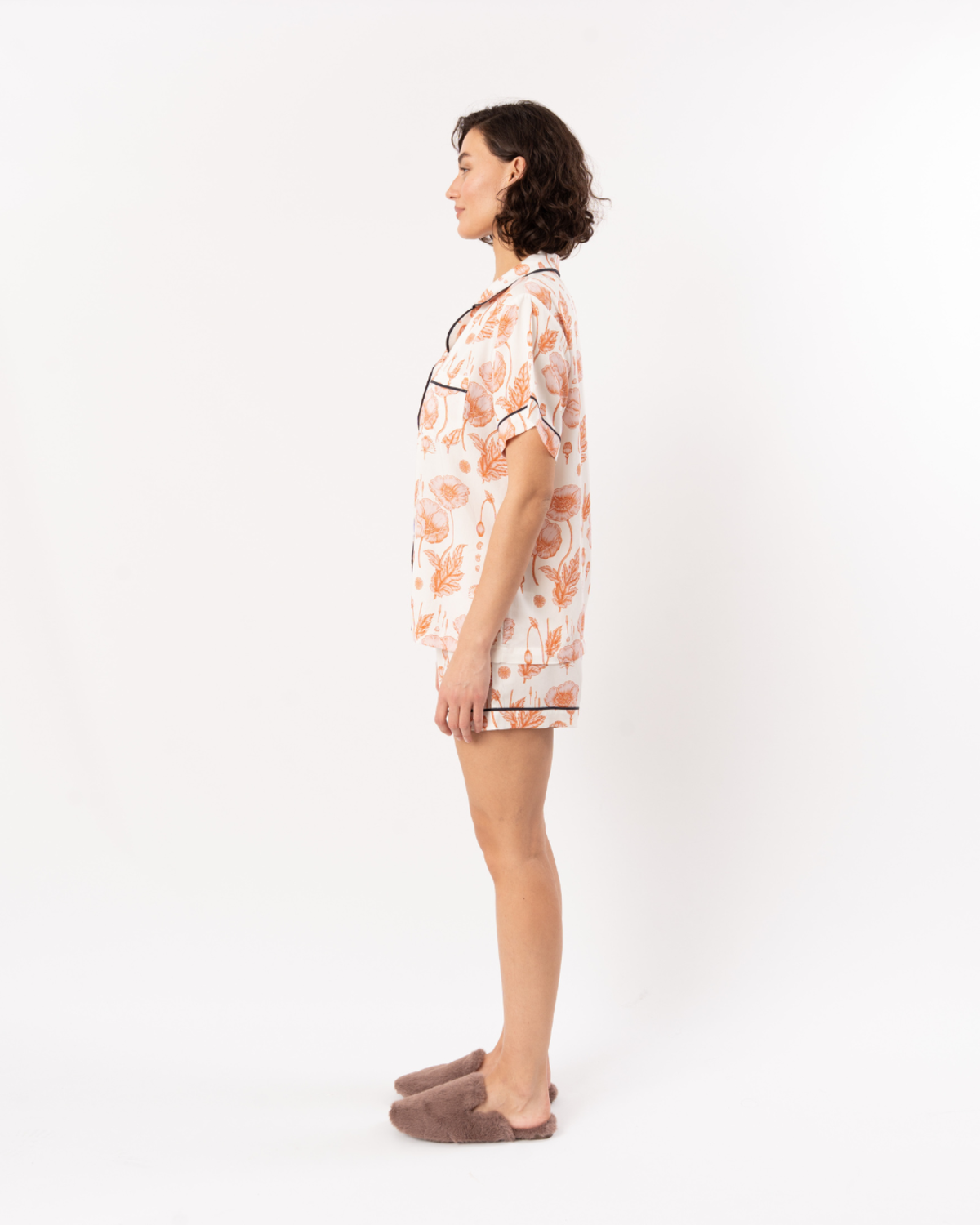 Katie Kime Poppy Pajama Shorts Set - Pink - Image 2 of 5