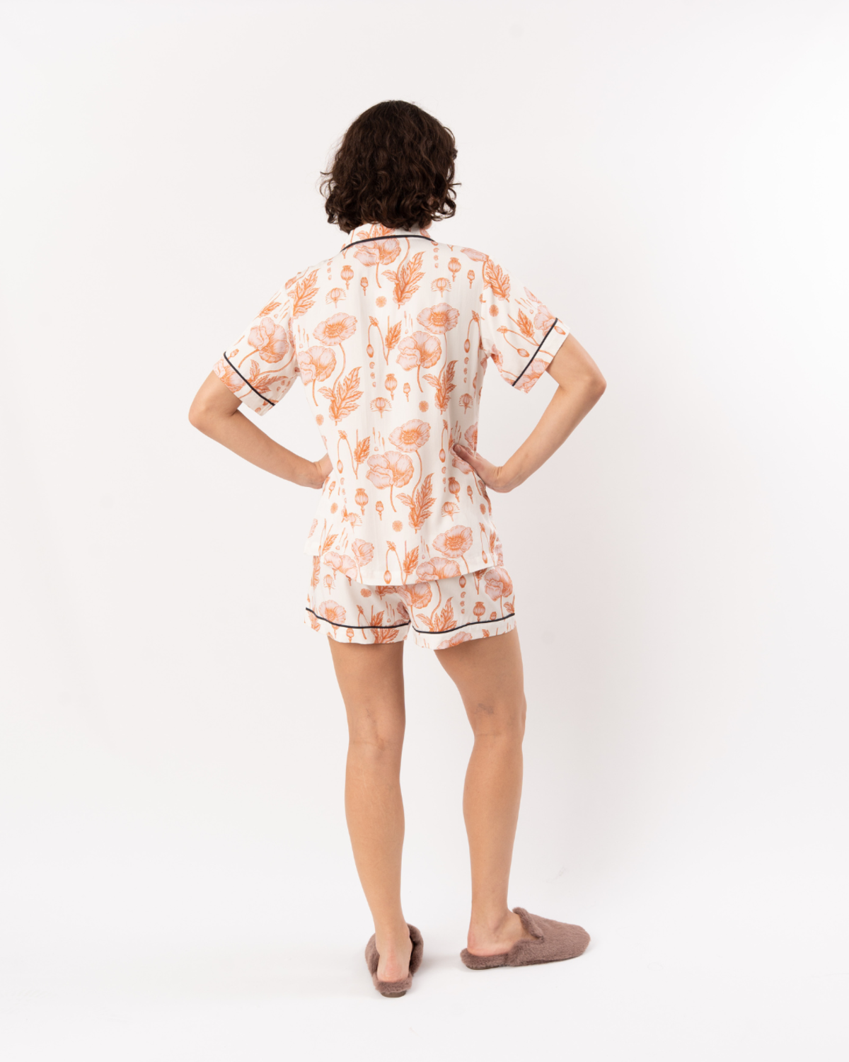 Katie Kime Poppy Pajama Shorts Set - Pink - Image 5 of 5