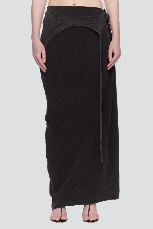 Ottolinger Black Wash Slitted Maxi Skirt