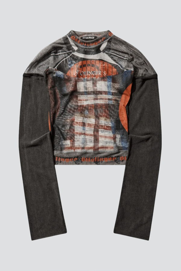 Ottolinger Racing Plaid Mesh Hybrid Longsleeve Top