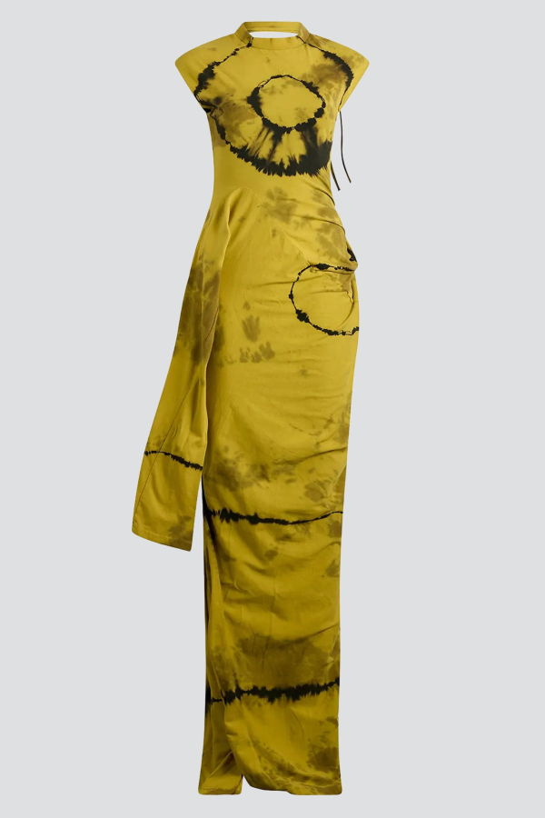 Ottolinger Tie Dye Shifted Sleeve Gown Dress