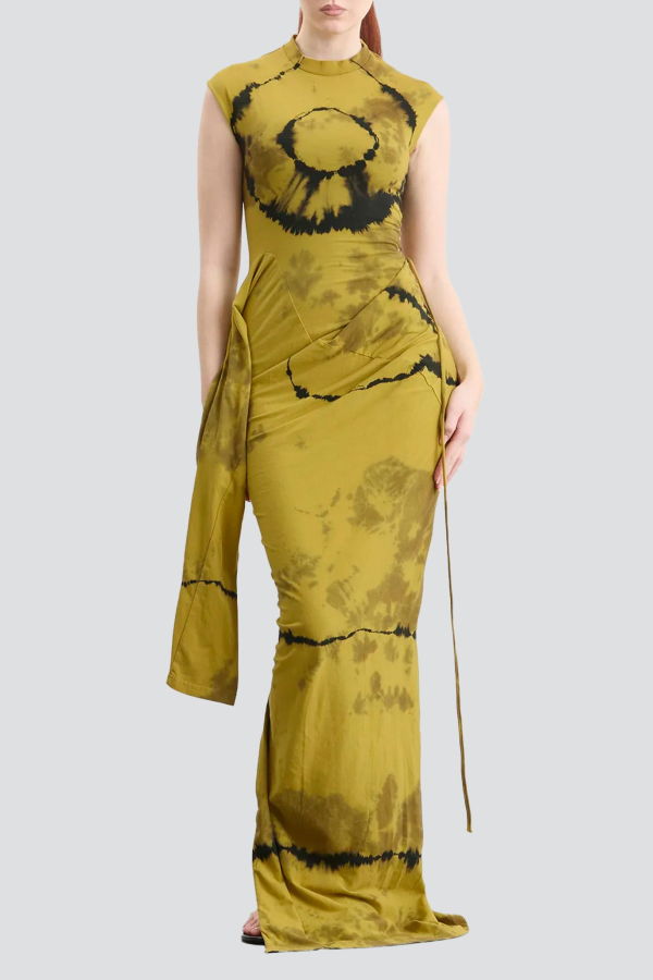 Ottolinger Tie Dye Shifted Sleeve Gown Dress