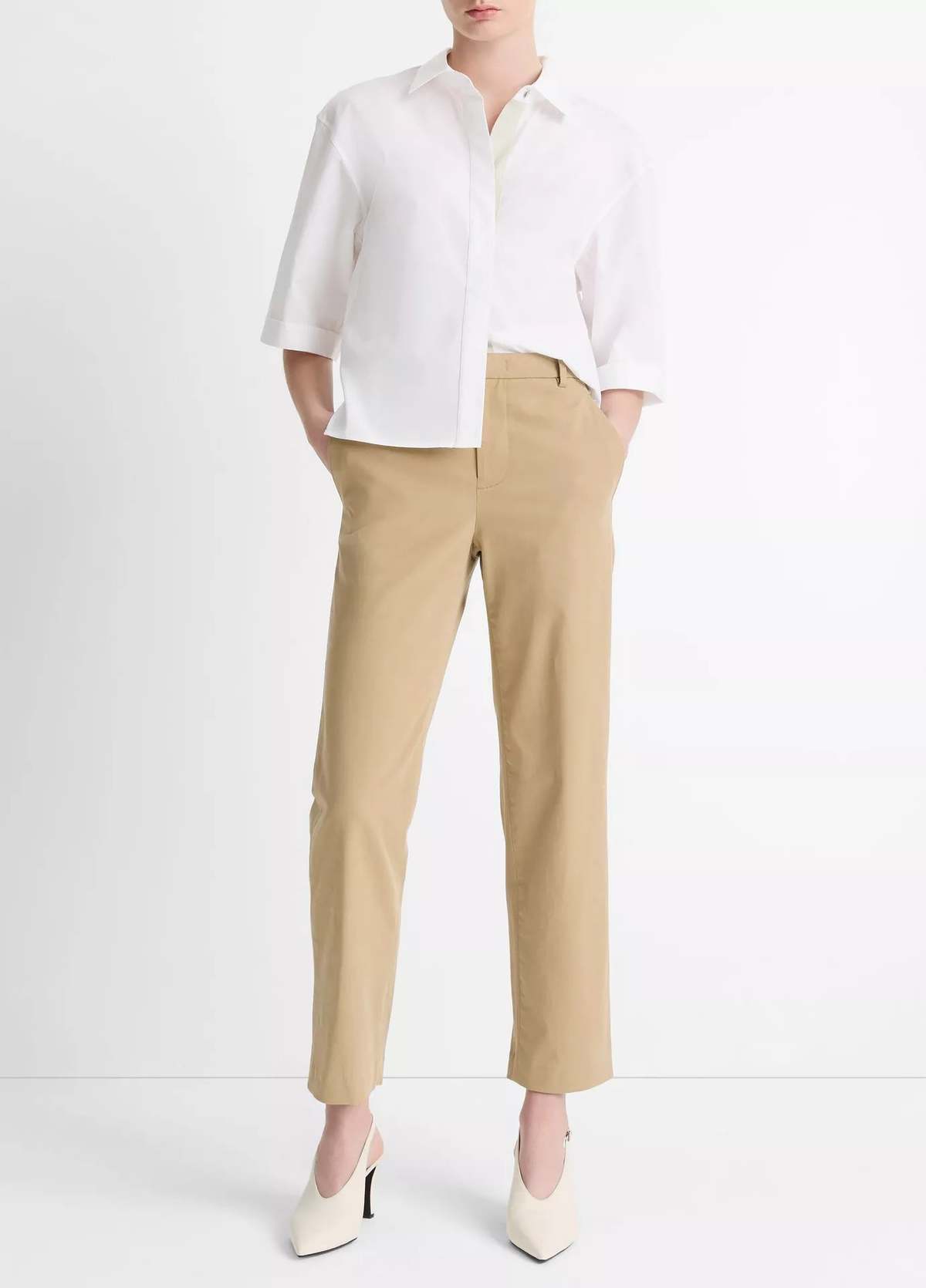 VINCE Avery Mid-Rise Italian Stretch-Cotton Chino Pants - Image 1 of 4