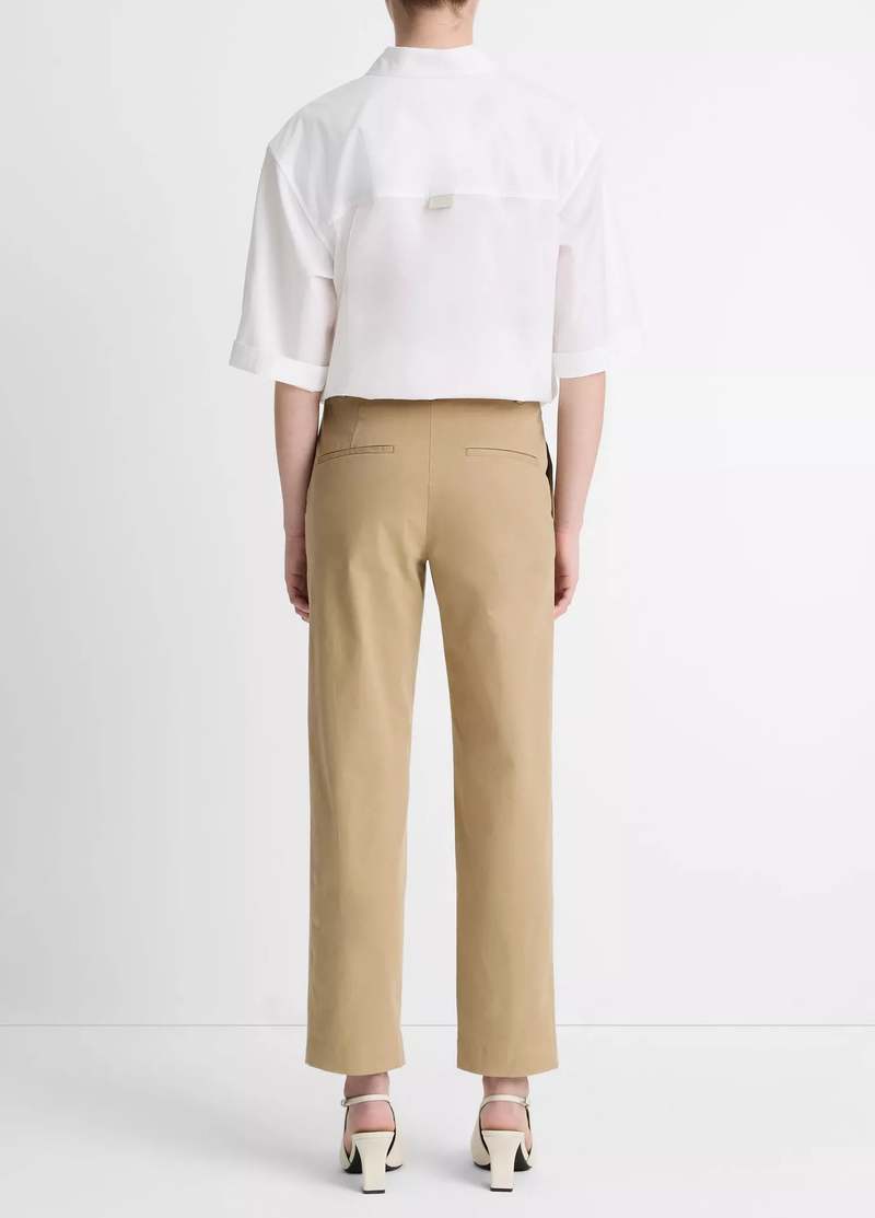 VINCE Avery Mid-Rise Italian Stretch-Cotton Chino Pants