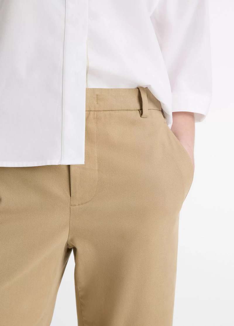VINCE Avery Mid-Rise Italian Stretch-Cotton Chino Pants