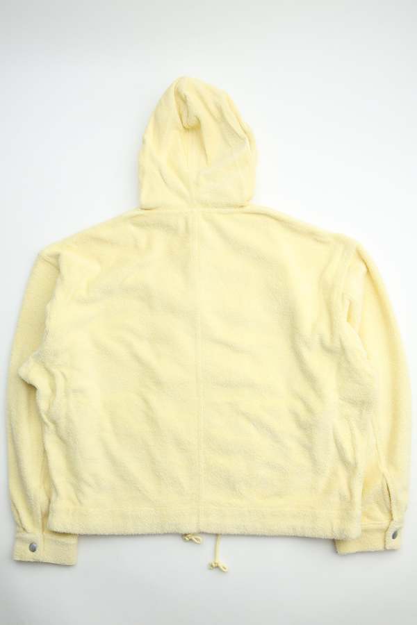 Auralee Cotton Nylon Pile Zip Parka Hoodie - Light Yellow