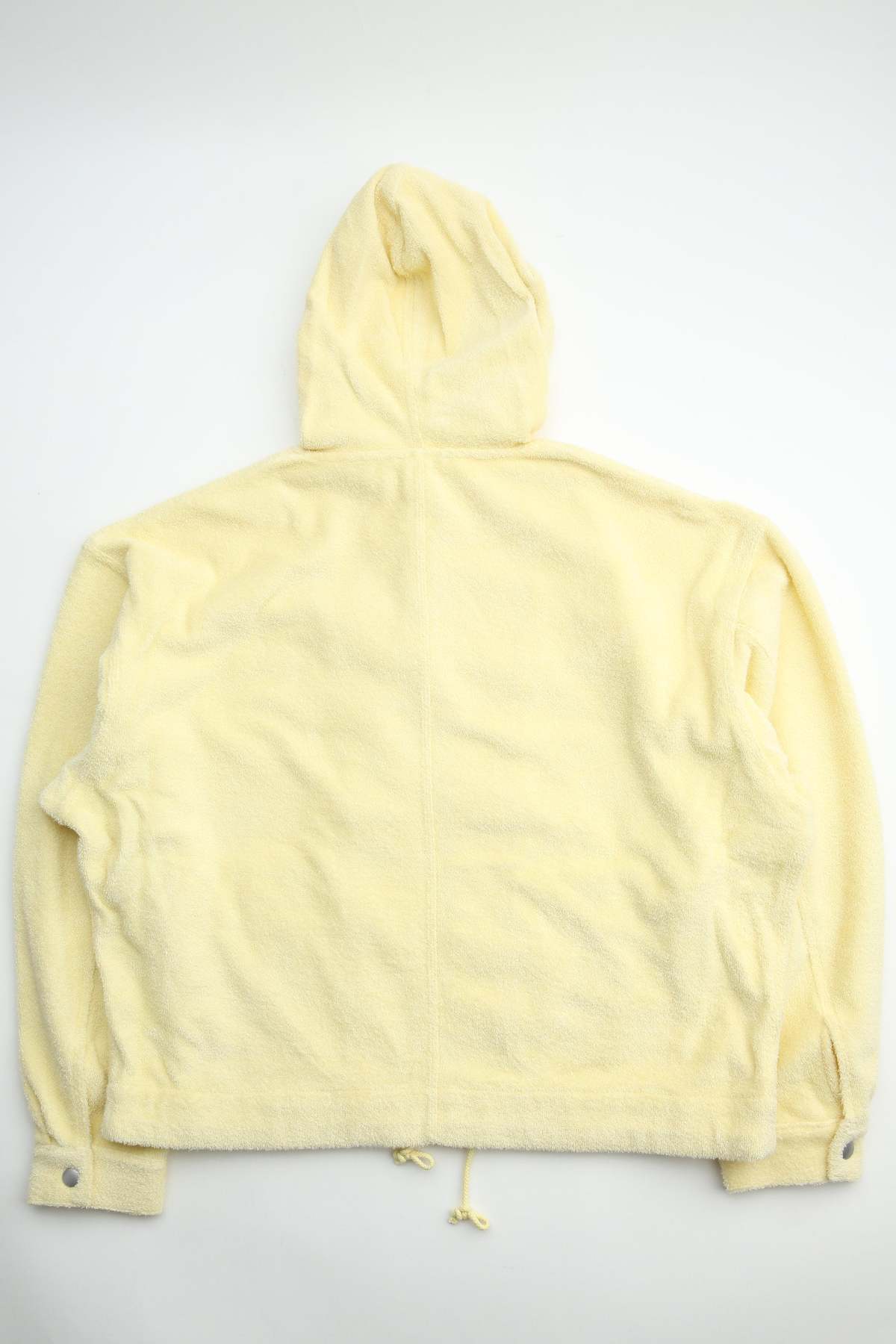 Auralee Cotton Nylon Pile Zip Parka Hoodie - Light Yellow - Image 8 of 11