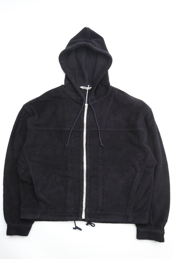Auralee Cotton Nylon Pile Zip Parka