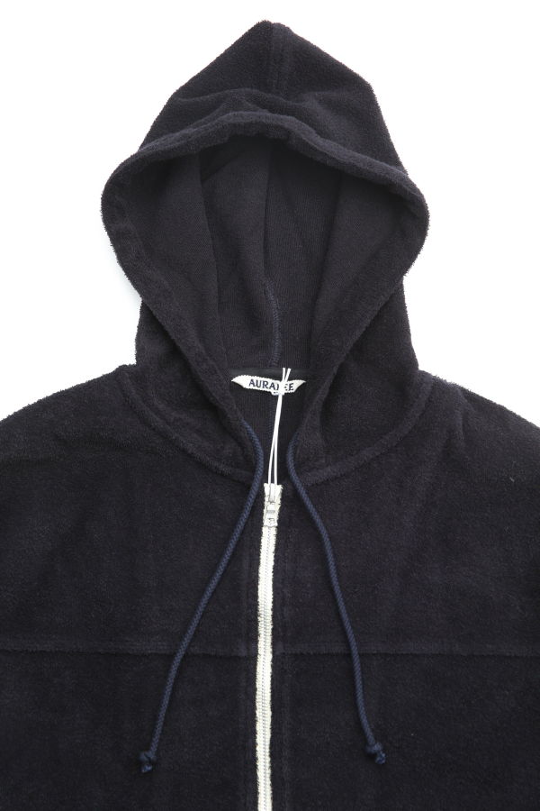 Auralee Cotton Nylon Pile Zip Parka