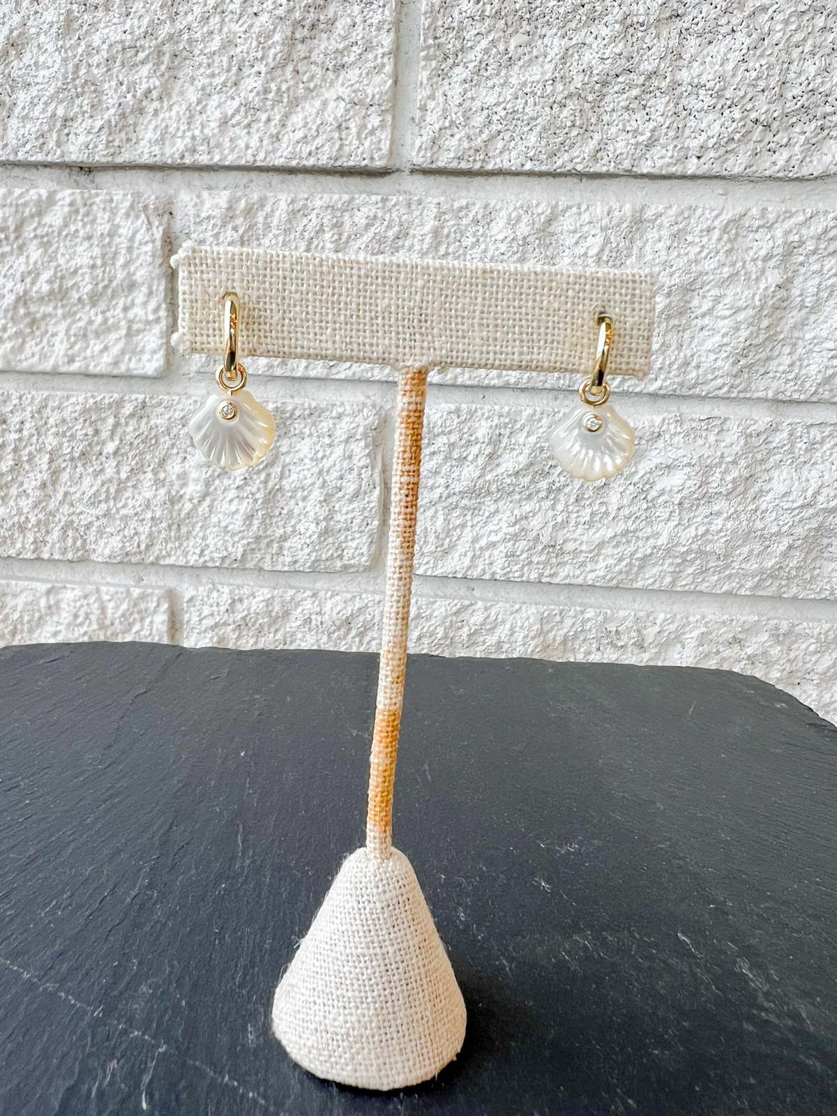 Thatch Coquille Hoop Earrings - Mother Of Pearl - Image 1 of 4