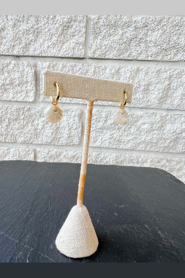 Thatch Coquille Hoop Earrings - Mother Of Pearl