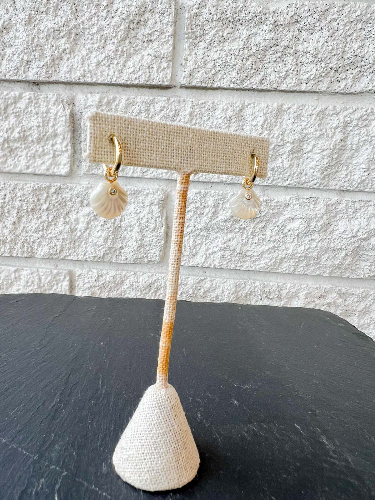 Thatch Coquille Hoop Earrings - Mother Of Pearl - Image 2 of 4