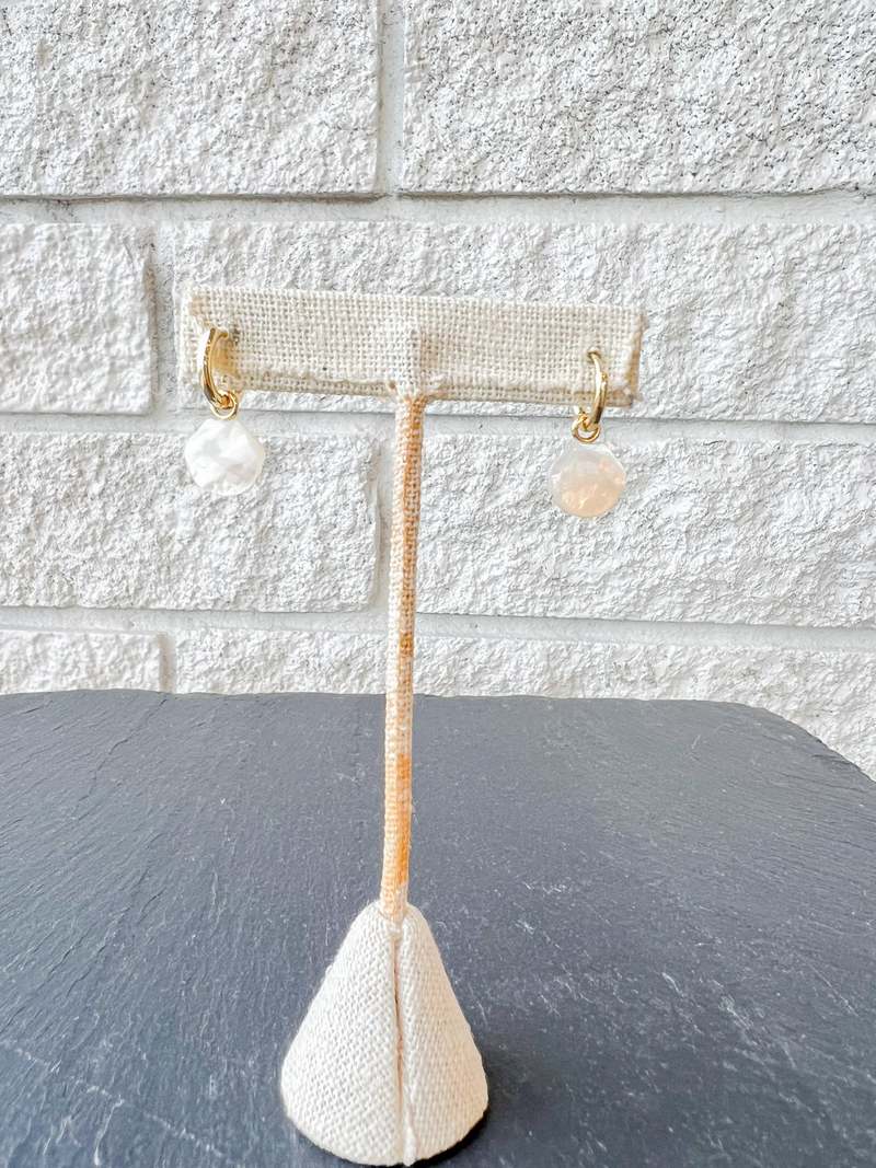 Thatch Coquille Hoop Earrings - Mother Of Pearl