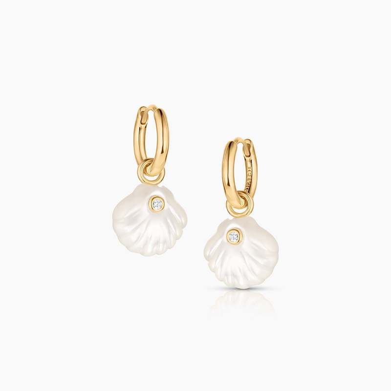 Thatch Coquille Hoop Earrings - Mother Of Pearl