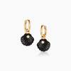 Thatch Coquille Hoop Earrings - Onyx - Thumbnail 4