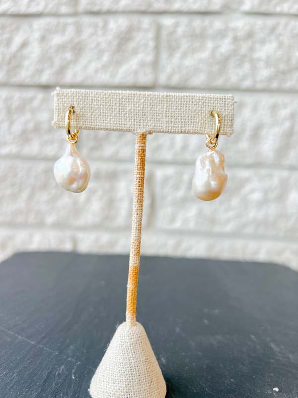 Thatch Talia Pearl Hoop Earrings - 14k Gold Plated Thatch Talia Pearl Hoop Earrings - 14k Gold Plated