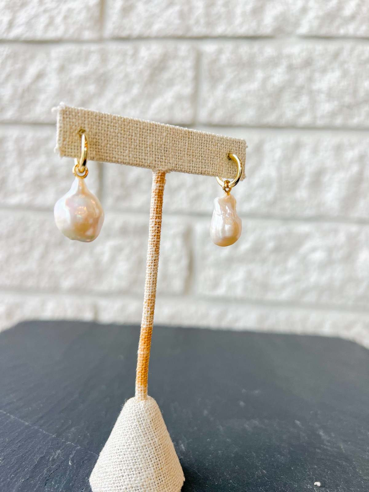 Thatch Talia Pearl Hoop Earrings - 14k Gold Plated - Image 2 of 5