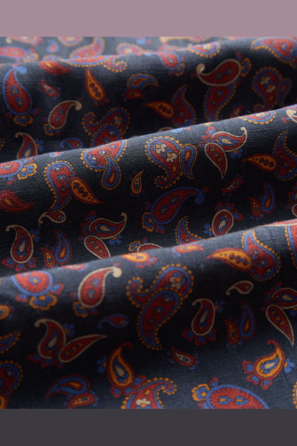 Portuguese Flannel Paisley Silk Linen Shirt