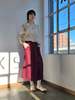 Vintage Giorgio Armani Burgundy Silk + Wool Skirt - Thumbnail 1