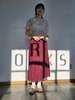 Vintage Giorgio Armani Burgundy Silk + Wool Skirt - Thumbnail 2