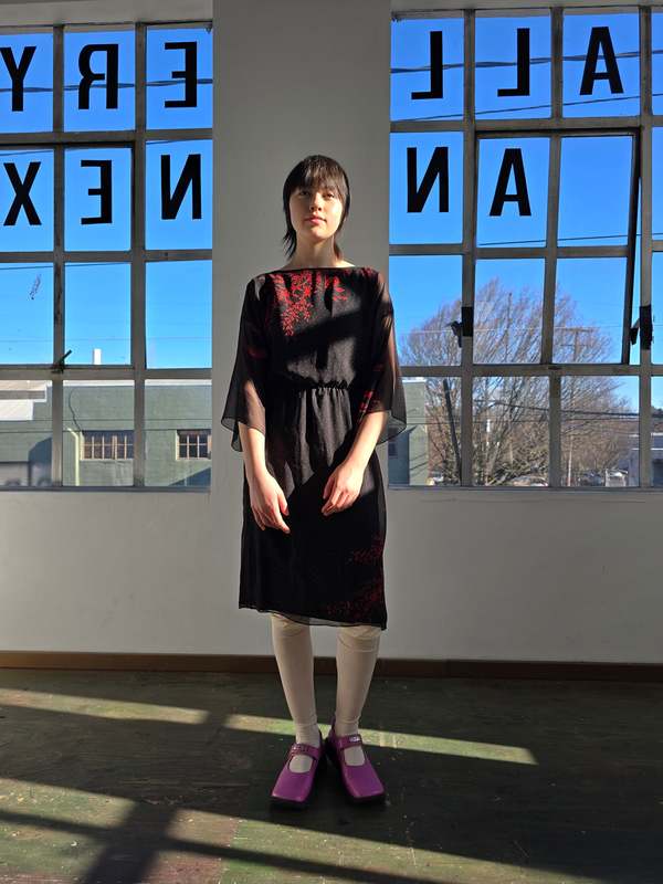 Vintage Hanae Mori Botanical Silk Dress