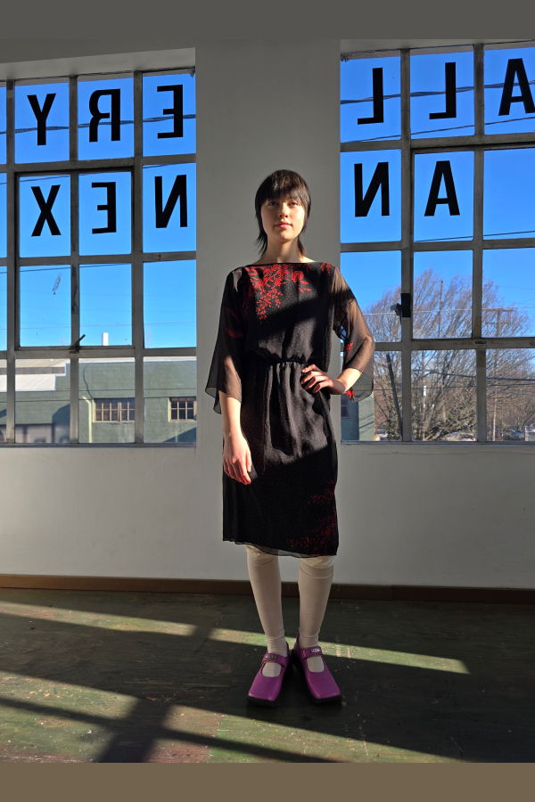 Vintage Hanae Mori Botanical Silk Dress