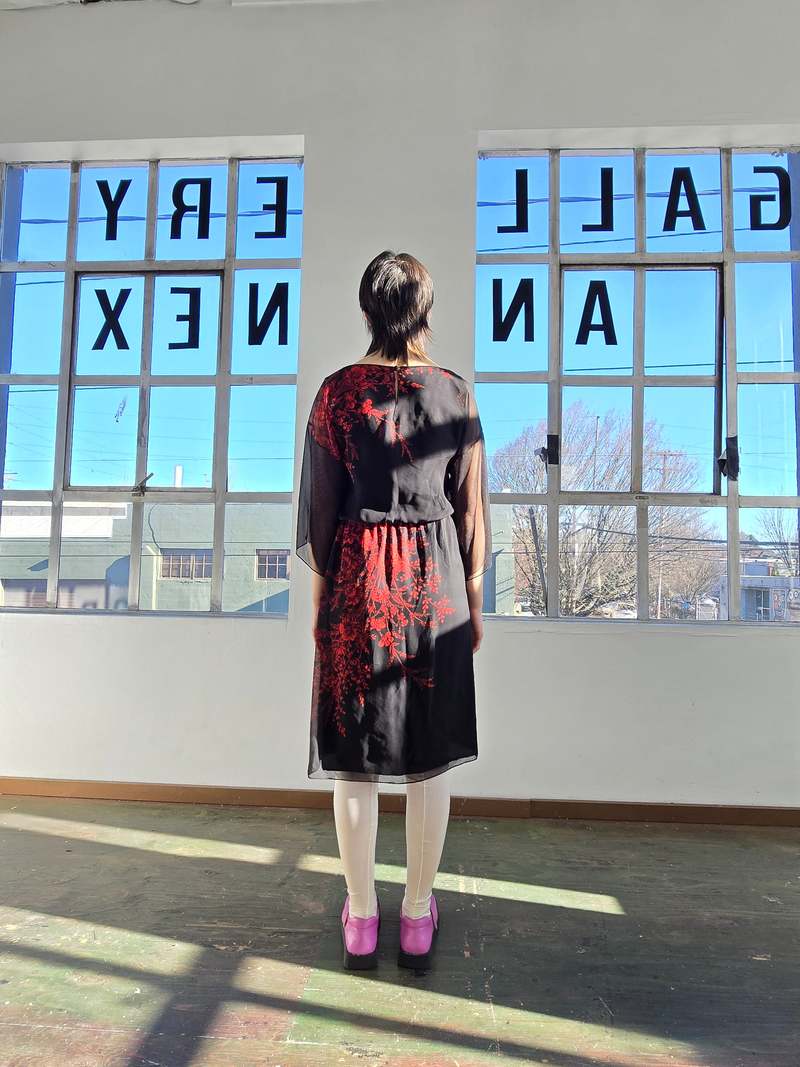 Vintage Hanae Mori Botanical Silk Dress