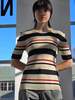 Vintage Les Copains Metallic Striped Knit Top - Thumbnail 1
