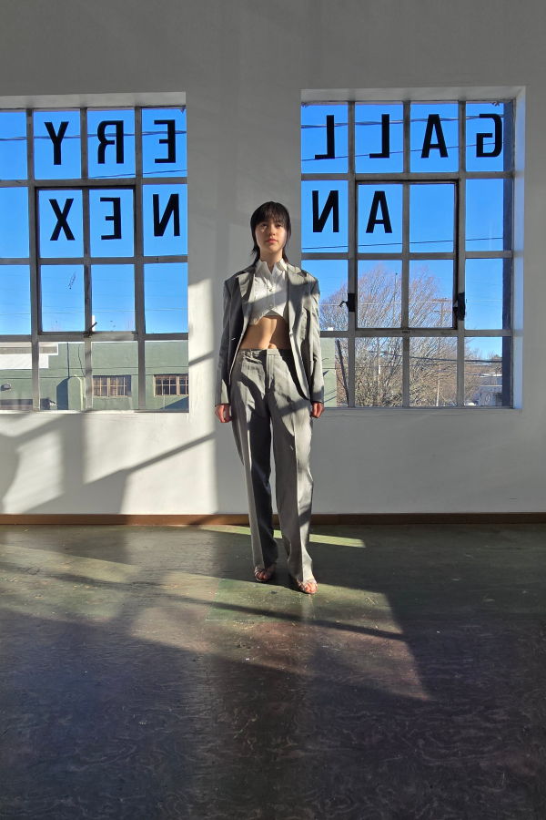 Vintage Minimal Silk Suit - Grey