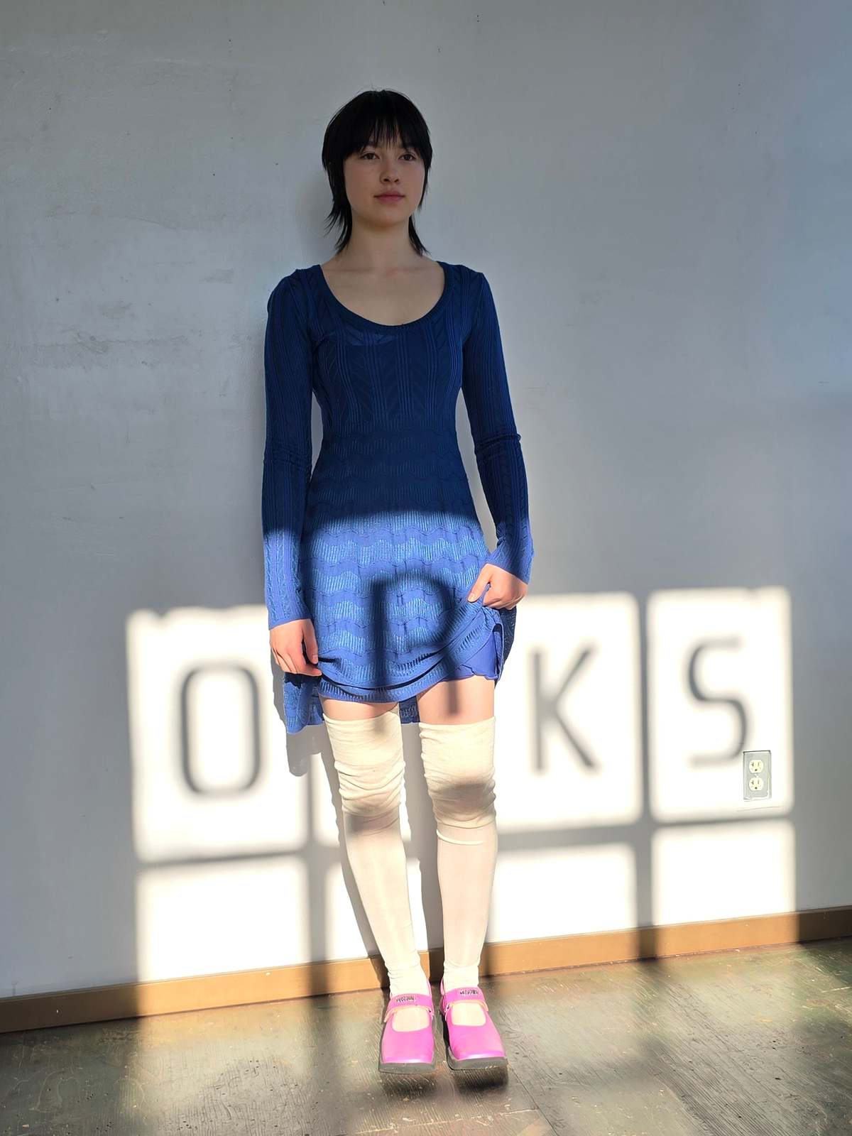 Vintage Missoni Blue Woven Scoopneck Dress - Image 1 of 6