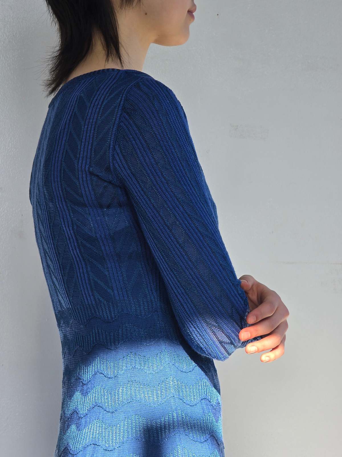 Vintage Missoni Blue Woven Scoopneck Dress - Image 4 of 6