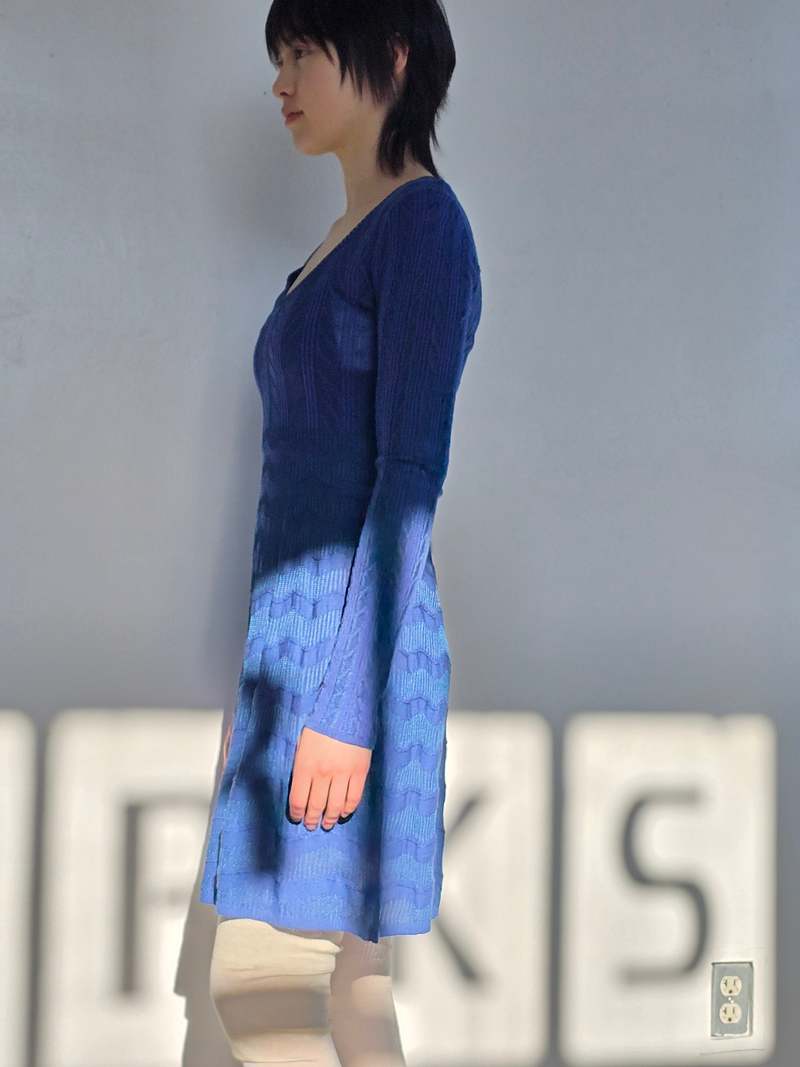 Vintage Missoni Blue Woven Scoopneck Dress