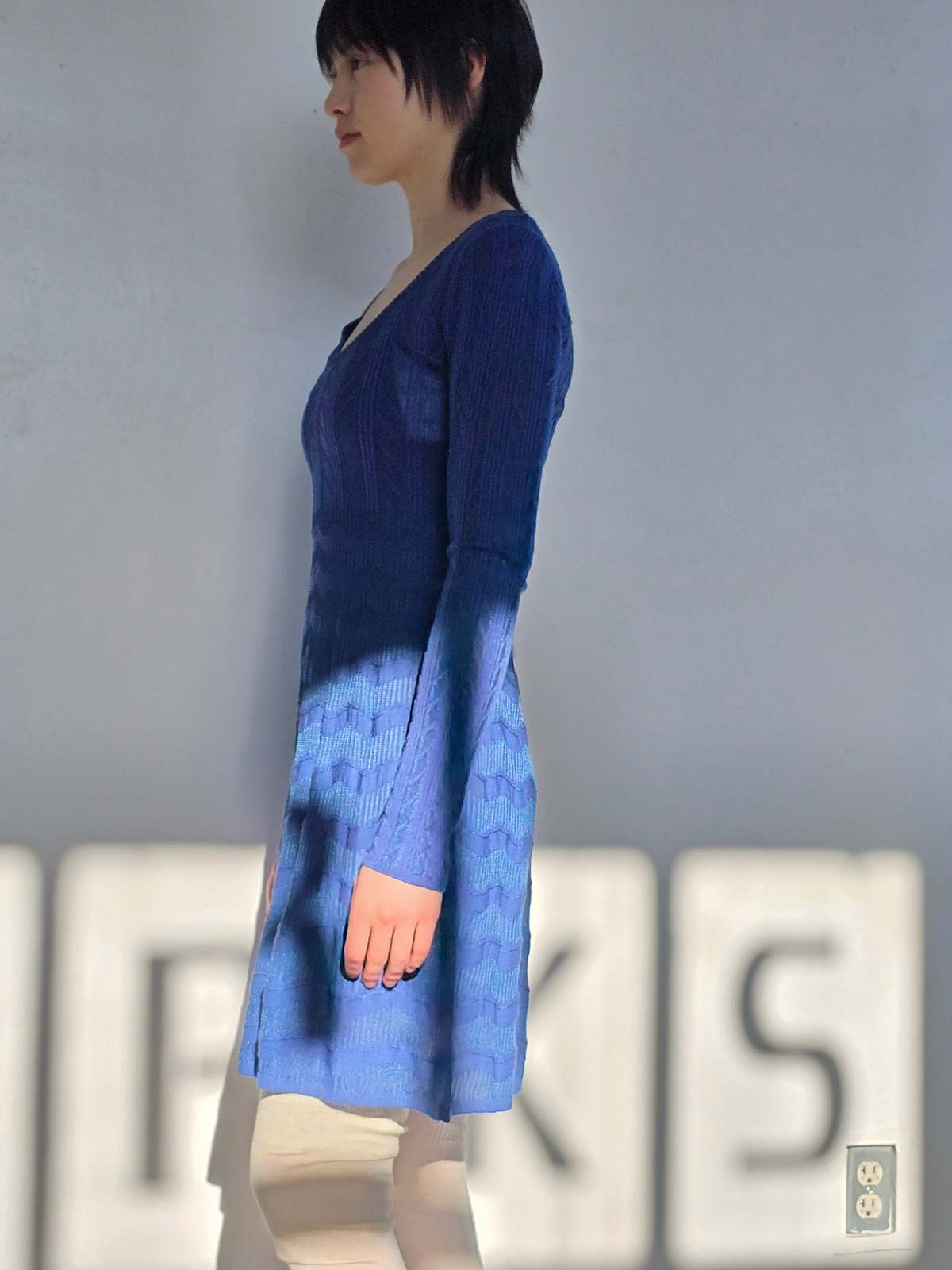 Vintage Missoni Blue Woven Scoopneck Dress - Image 6 of 6