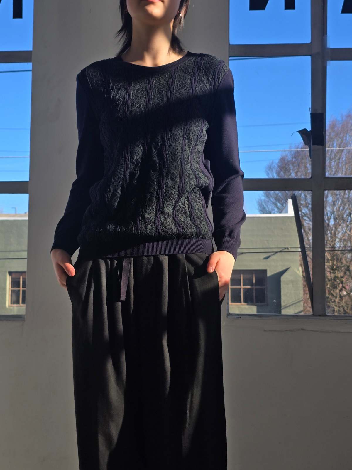 Vintage Valentino Lace Detailed Sweater - Image 2 of 4