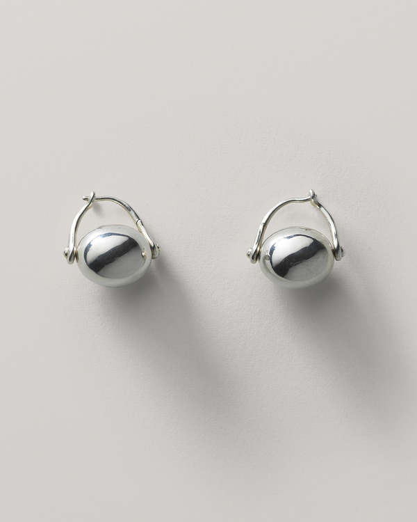 Annika Inez Ellipse Earrings - Silver