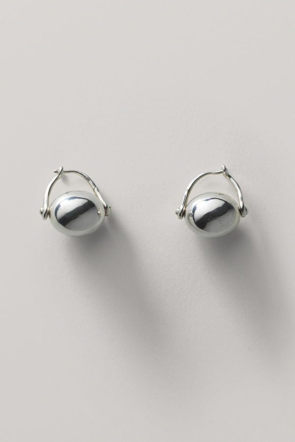 Annika Inez Ellipse Earrings - Silver