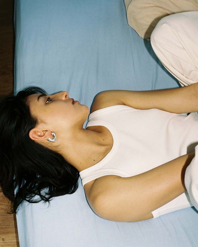 Annika Inez Heart Hoops - Gold/Silver