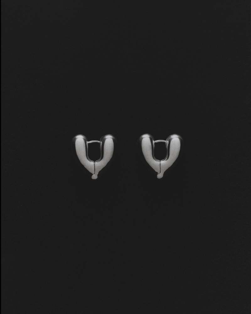 Annika Inez Heart Hoops - Gold/Silver