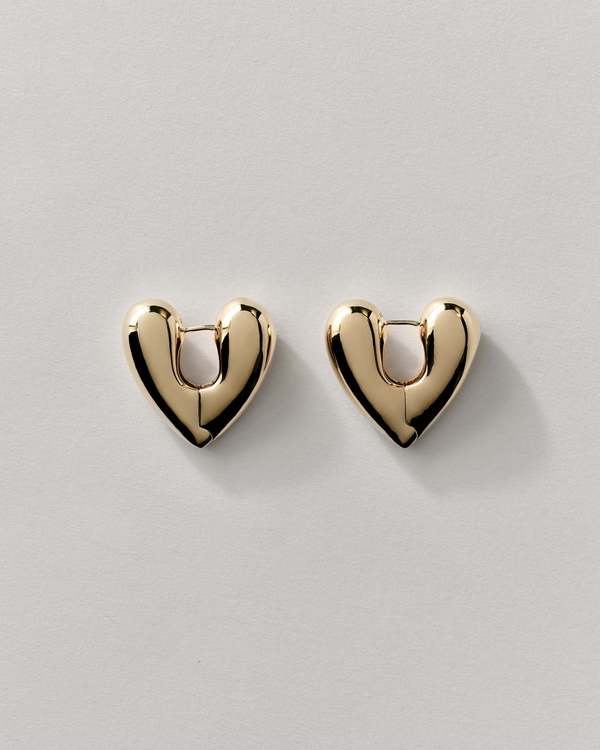 Annika Inez Heart Hoops - Gold/Silver