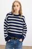 Nili Lotan Anisa Stripe Sweater - Marine/Ivory Stripe - Thumbnail 1
