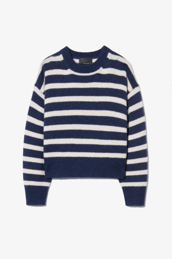 Nili Lotan Anisa Stripe Sweater - Marine/Ivory Stripe