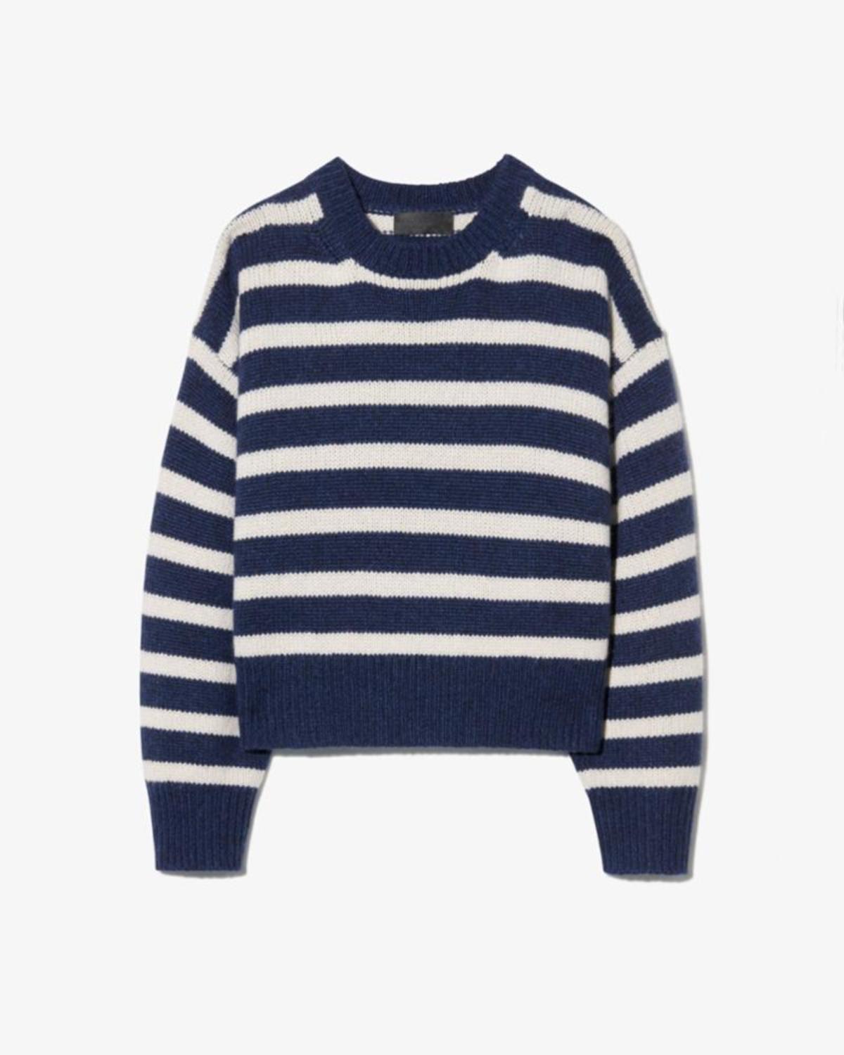 Nili Lotan Anisa Stripe Sweater - Marine/Ivory Stripe - Image 2 of 2