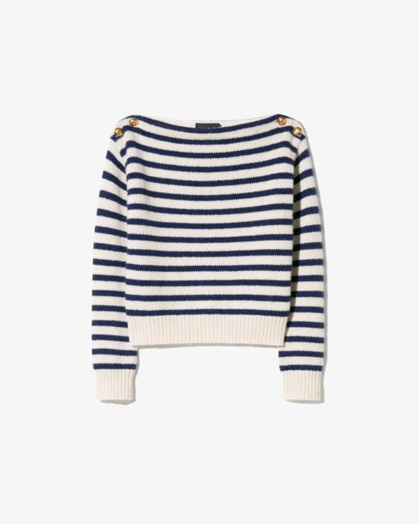 Nili Lotan Tandy Sweater - Ivory/Marine Stripe