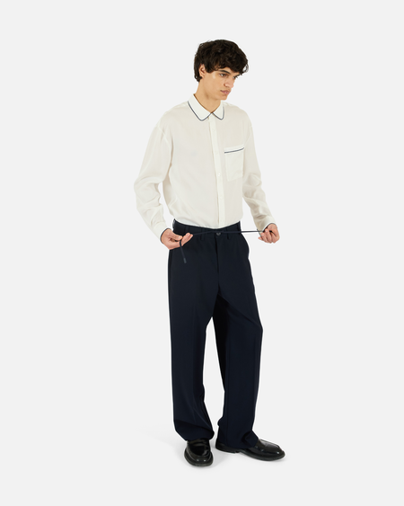 Auralee Bluefaced Wool Dobby Slacks | Garmentory