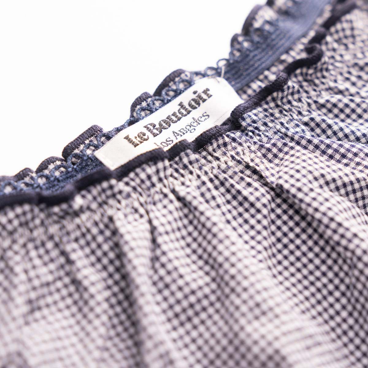 leboudoirlosangeles La Charlie Vichy Cotton Tanga Panties - Navy - Image 2 of 5