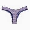 leboudoirlosangeles La Charlie Vichy Cotton Tanga Panties - Navy - Thumbnail 5