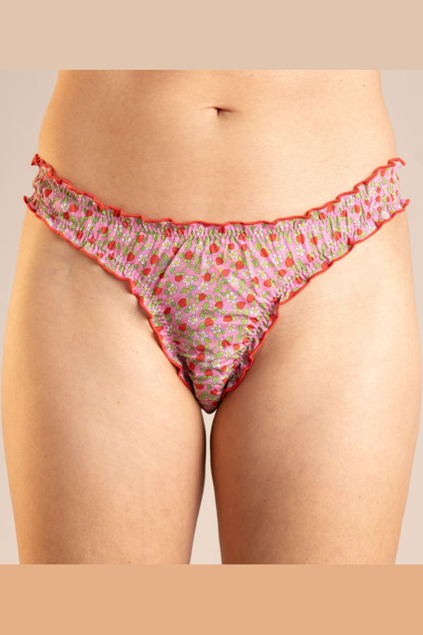 Le Boudoir Los Angeles La Elisabeth Liberty of London Cotton Panties - Strawberry
