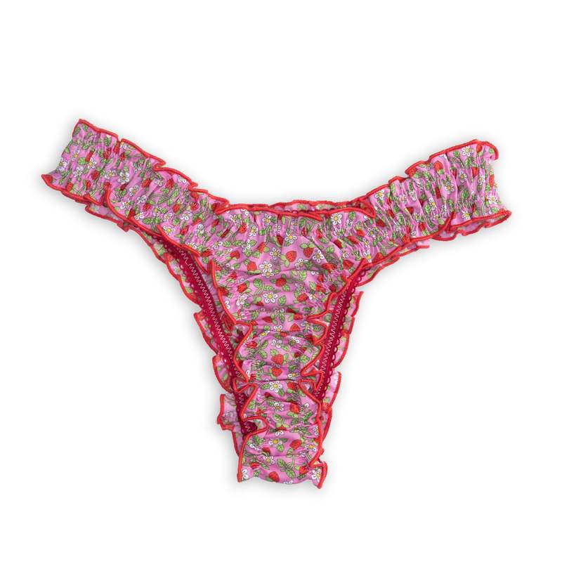 Le Boudoir Los Angeles La Elisabeth Liberty of London Cotton Panties - Strawberry