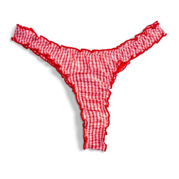 leboudoirlosangeles La Gaby Vichy Tanga Panties - Coral