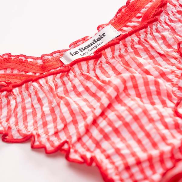 leboudoirlosangeles La Gaby Vichy Tanga Panties - Coral